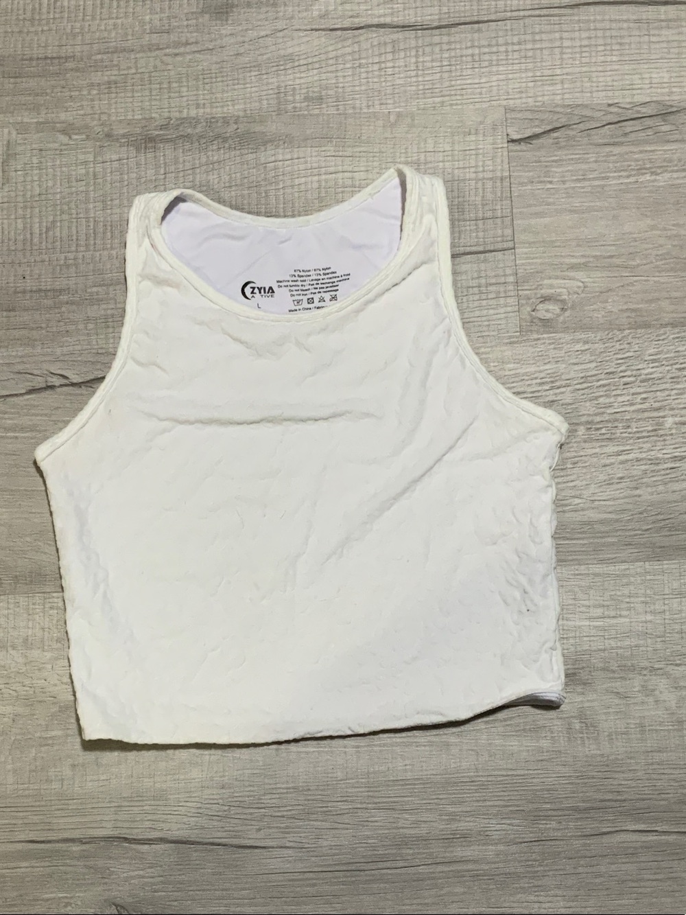 ZYIA White Cropped Tank - Scoop Neck Crop Top